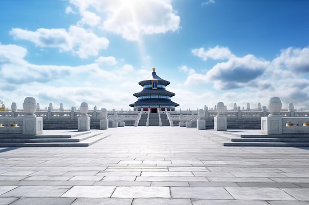 Foto templo del cielo en beijing china renderización en 3d