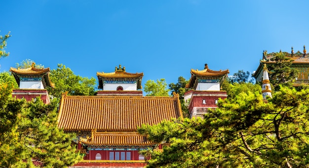 Templo das quatro grandes regiões no palácio de verão em pequim, china