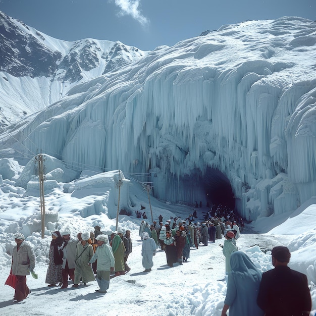 Templo de Amarnath Jammu e Caxemira Templo da Caverna famoso por seu turismo de Jammu e Cachemira