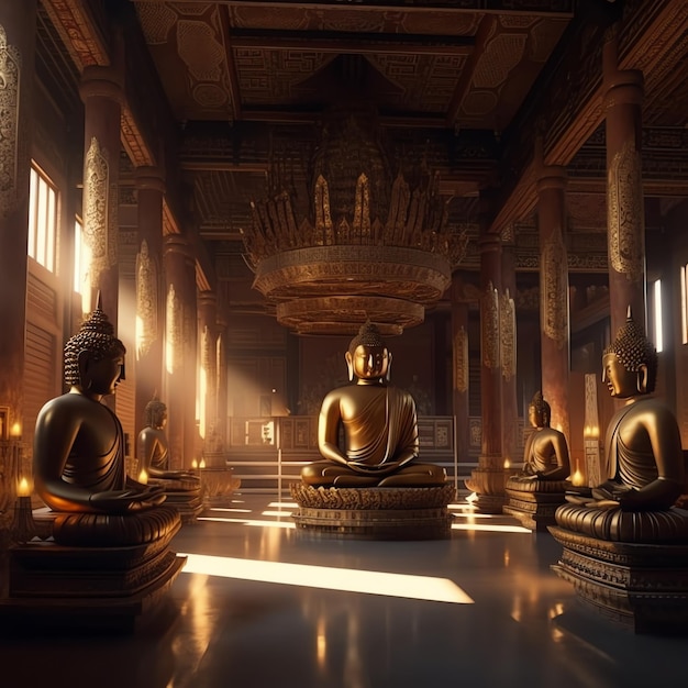 Templo de Buda celebrando o dia de Vesak