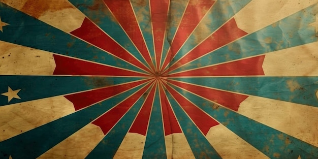Templo de cartaz de circo geométrico feito de papel velho