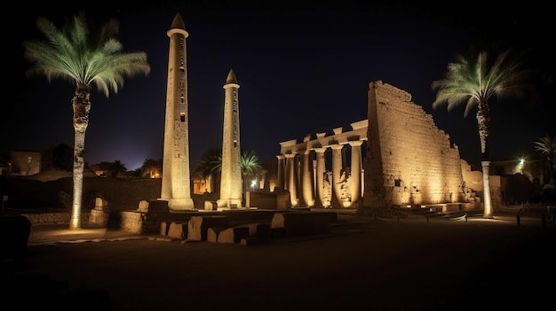 Templo de Luxor arquitetura histórica do Egito patrimônio da civilização da UNESCO Turista religioso