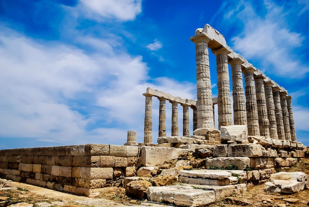 Templo de Poseidon contra o céu