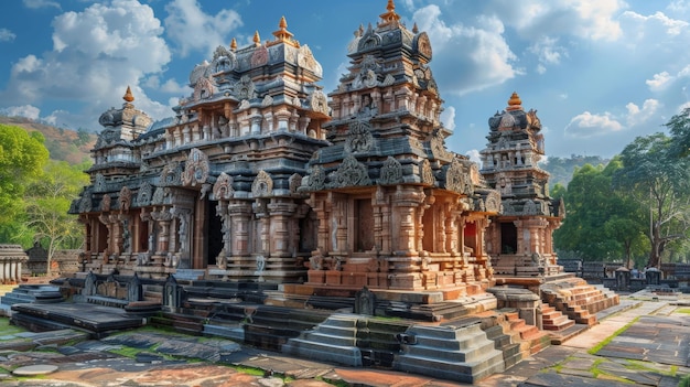 Foto el templo del dios hindú narasimha en melkote, sur de la india