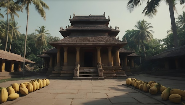 Templo del dios indio con vista al atardecer en la India