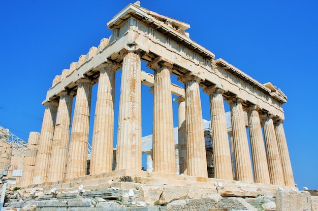 Templo do Partenon na colina da Acrópole em Atenas Grécia