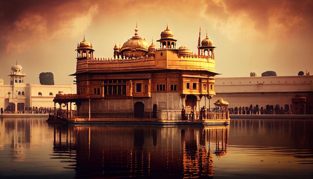 Foto el templo dorado en amritsar