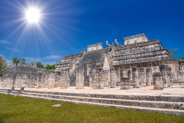 Templo dos guerreiros em Chichen Itza Quintana Roo México ruínas maias perto de Cancun