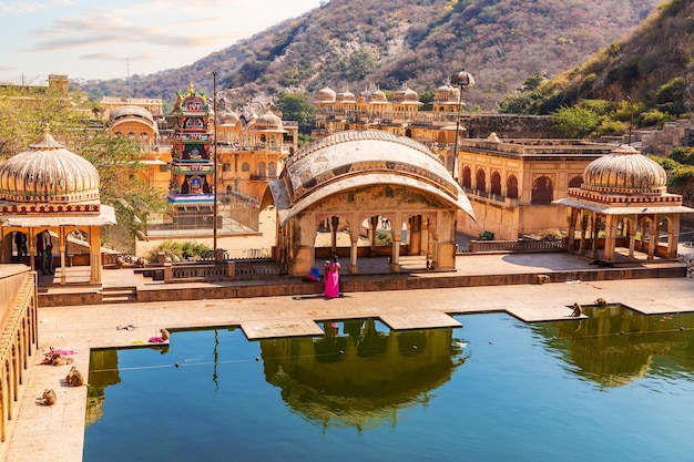 Templo Hanuman Ji Galta Kund vista aérea Jaipur India