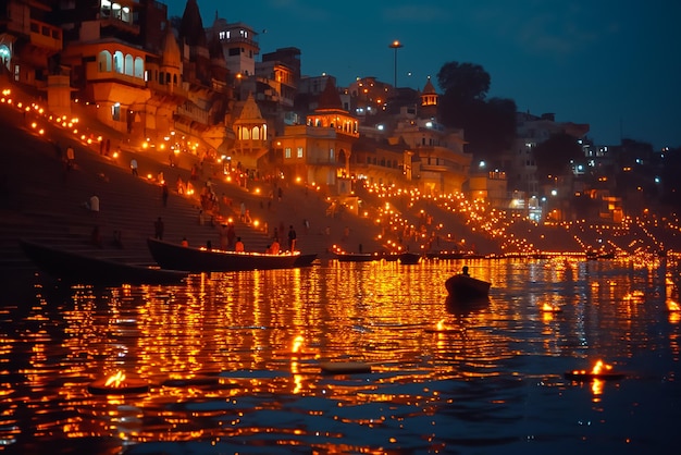 Foto templo hindú de varanasi en la india