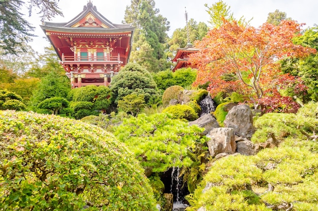 Foto templo japonês no jardim de chá japonês san francisco eua