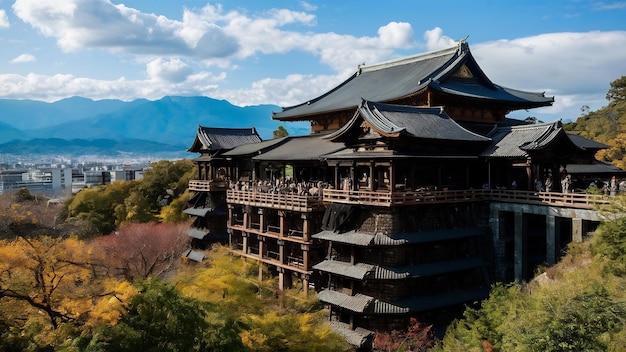 Foto el templo de kiyomizu dera en kyoto, japón