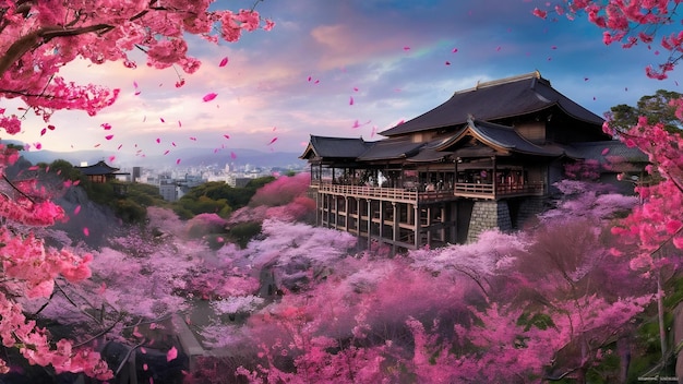 Foto el templo de kiyomizu dera en kyoto, japón