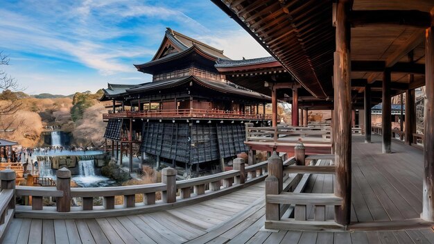 Foto el templo de kiyomizu dera en kyoto, japón