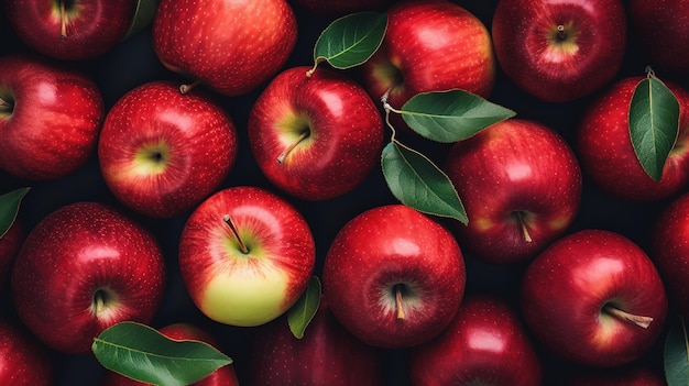 Templo de manzanas rojas Temporada de cosecha de otoño Vista de arriba hacia abajo