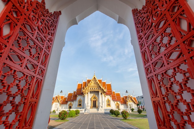 El templo de mármol, Wat Benchamabopitr Dusitvanaram, Bangkok, Tailandia