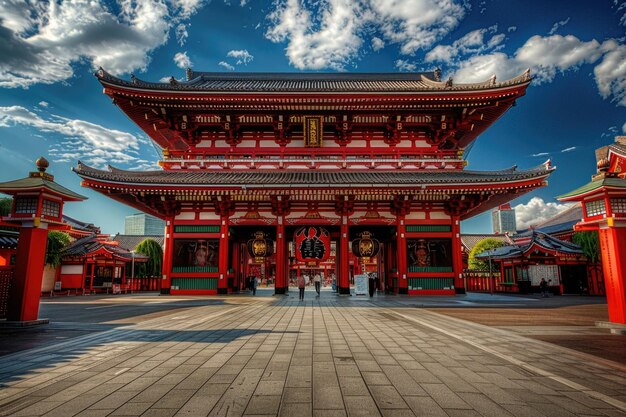 Foto el templo más antiguo y significativo de tokio, japón