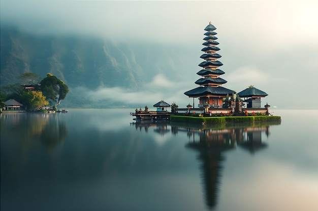 Templo perto de águas perto de Bali