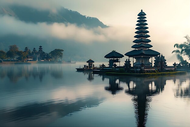 Templo perto de águas perto de Bali