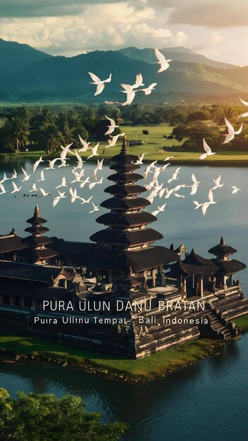 Foto el templo de pura ulun danu bratan en bali, indonesia