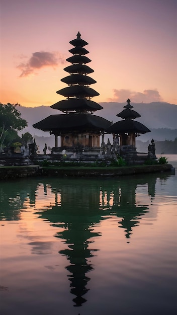 El templo de Pura ulun danu bratan en Bali, Indonesia