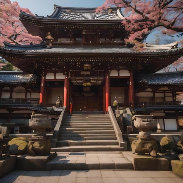 Foto templo sansoji famoso em tóquio, japão