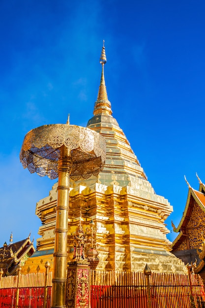 Templo del Templo Doi Suthep en Chiang Mai en Tailandia