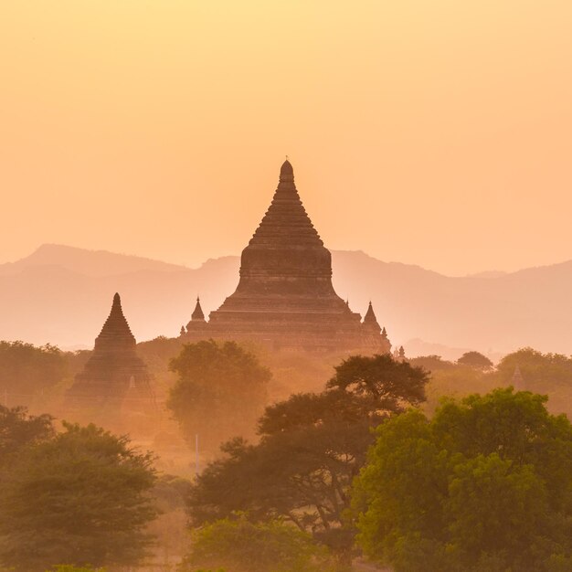 Templos de Bagan una ciudad antigua situada en la región de Mandalay de Birmania Myanmar Asia