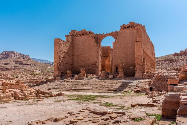Templos e túmulos na arquitetura antiga da cidade de Petra Jordan