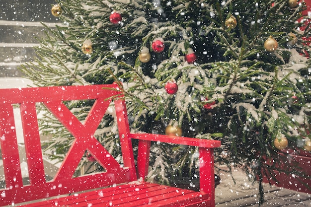 Tempo de natal e decoração da cidade de férias