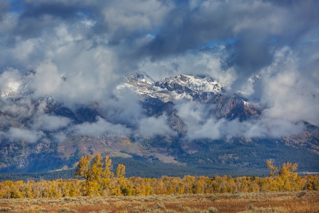 Temporada de final de outono nas montanhas