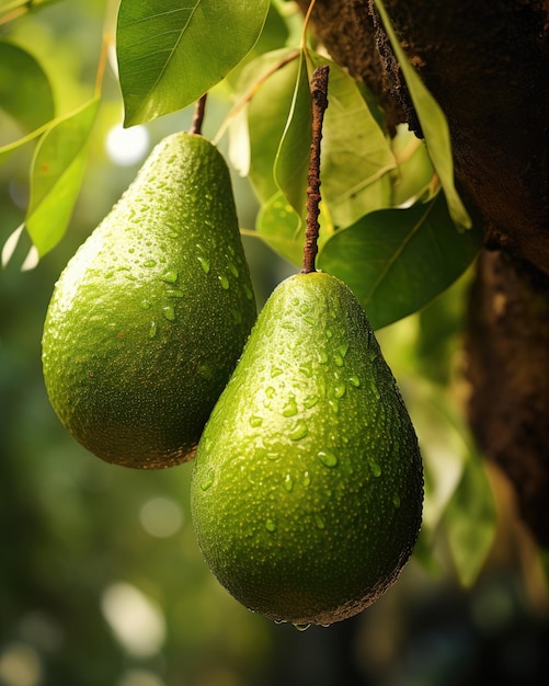 Foto temporada de recolección de aguacate aguacate en una plantación de aguacates ai generado