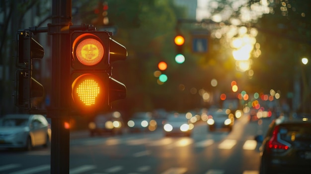 Un temporizador de cuenta atrás de señales de tráfico que muestra segundos hasta que cambia la luz ayudando a los conductores a anticiparse a los cambios de señales para una conducción más suave