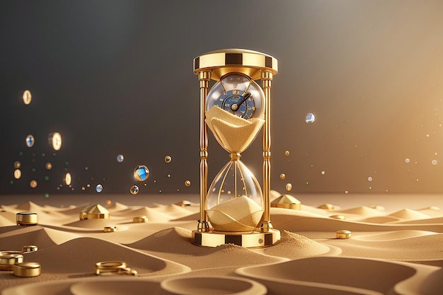 Temporizador de reloj vintage de reloj de arena con vidrio