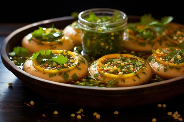 Foto temptante pudina pani puri indiana saborosa pani puri ou golgappa fotografia de imagens