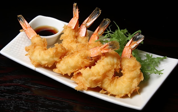 Foto tempura de camarón japonés