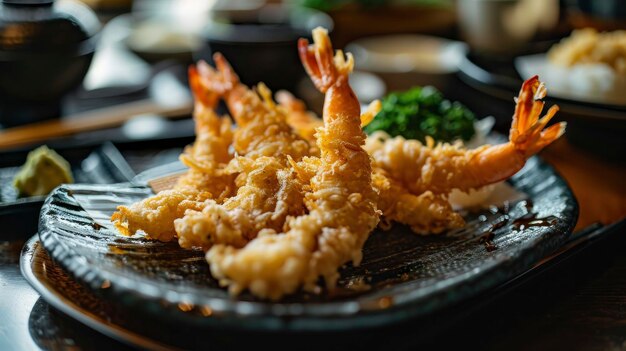 Foto tempura de comida japonesa fotografia profissional de comida