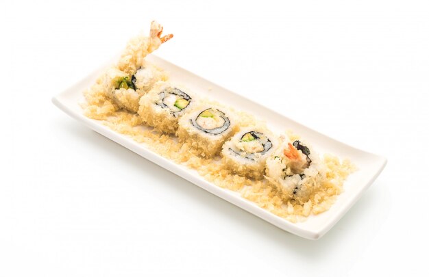 Tempura-Garnelen-Sushi-Rolle - japanisches Essen