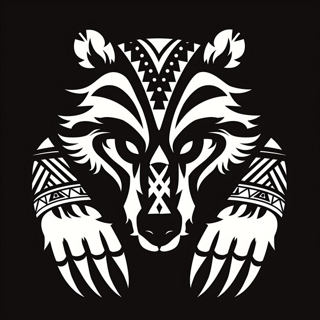 Tenacious Badger Clan Logo mit Badger Claws und British Tri Creative Logo Design Tattoo Umriss