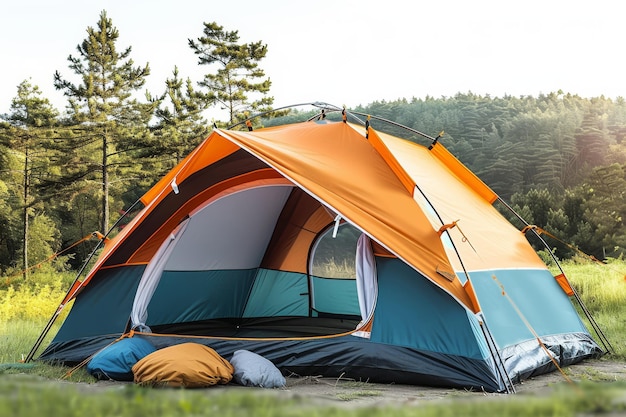 Tenda de acampada Concepto de viaje en la naturaleza IA generativa