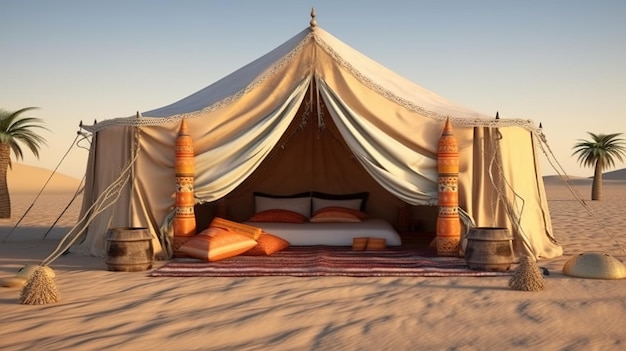 Foto tenda beduína marroquina glamping