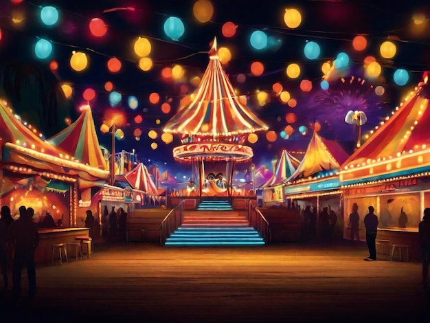 Tenda de carnaval con espectáculo de entretenimiento de escena de arena redonda