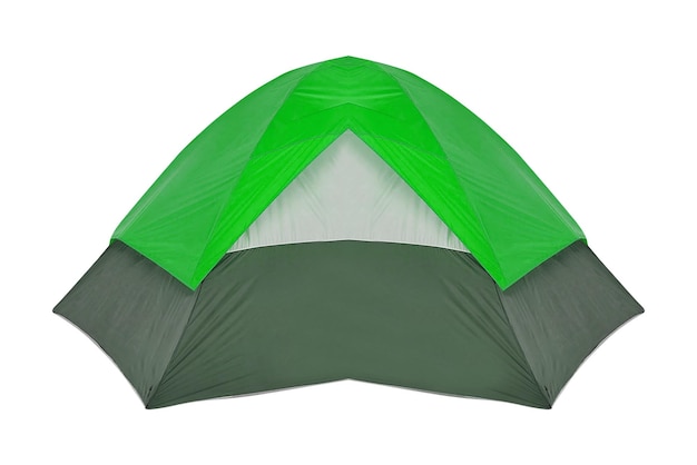 tenda de campo verde isolada em fundo branco