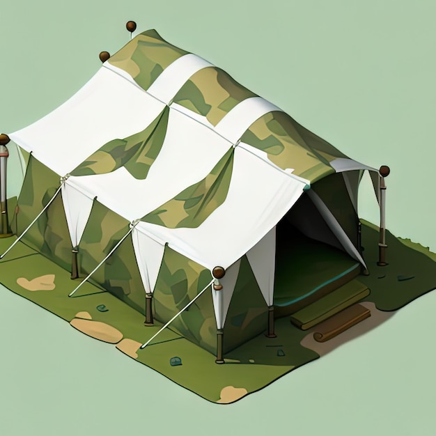 Foto tenda de camuflagem militar