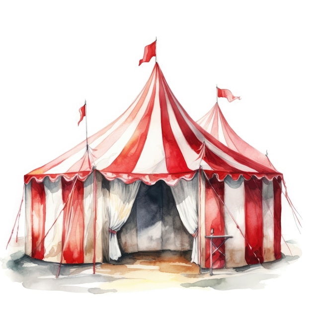 tenda de circo em aquarela