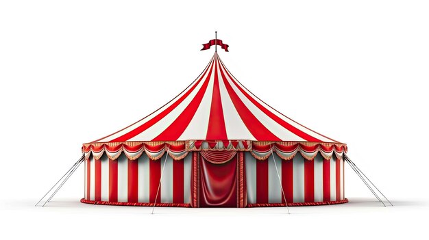 Foto tenda de circo tenda de carnaval isolada em fundo branco generative ai