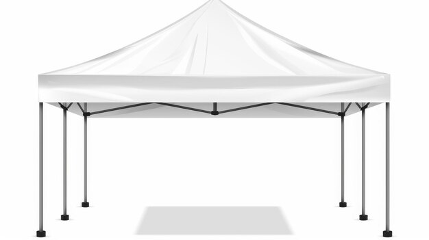 Tenda de promoção branca dobrável para eventos ao ar livre de festas de praia e feiras comerciais Moderno modelo realista de toldo de festival em branco isolado em branco