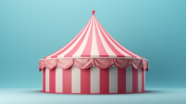 Foto tenda de juego de circo con un podio de ringmaster en el centro