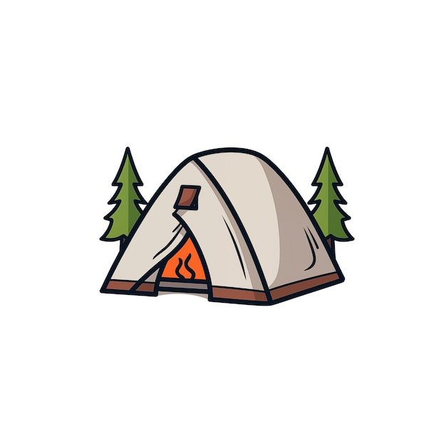 tenda sobre um fundo branco