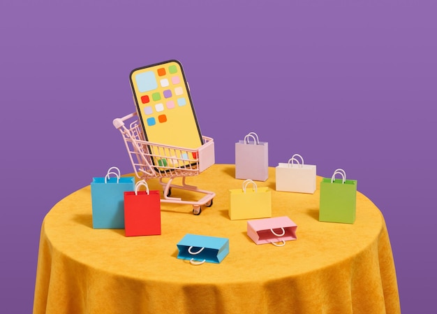 Tendencia de la sociedad de consumo viaje de compras familiar concepto de compras y entregas